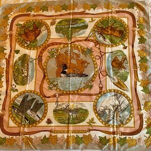 Wildlife Print Silk Scarf